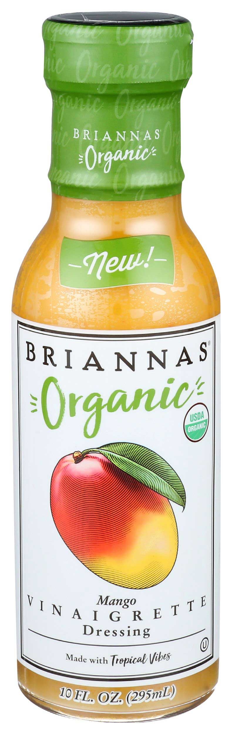 Briannas Organic Mango Vinaigrette Salad Dressing, 10 Fluid Ounce -- 6 per case