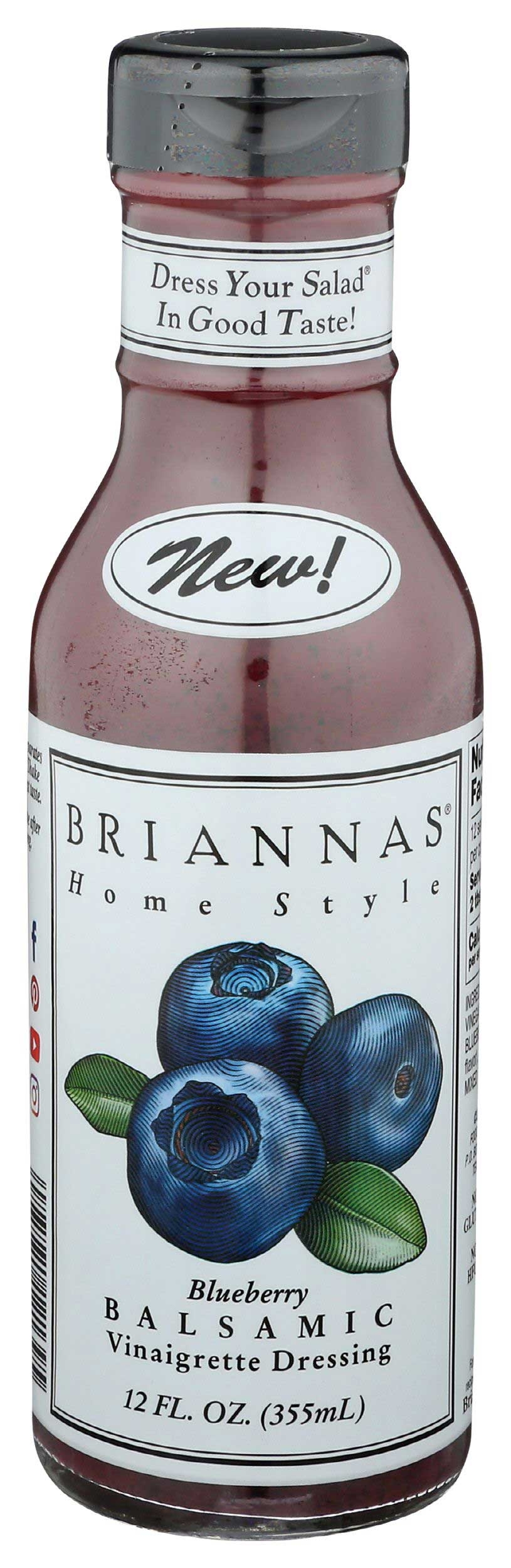 Briannas Blueberry Balsamic Vinaigrette Salad Dressing, 12 Fluid Ounce -- 6 per case