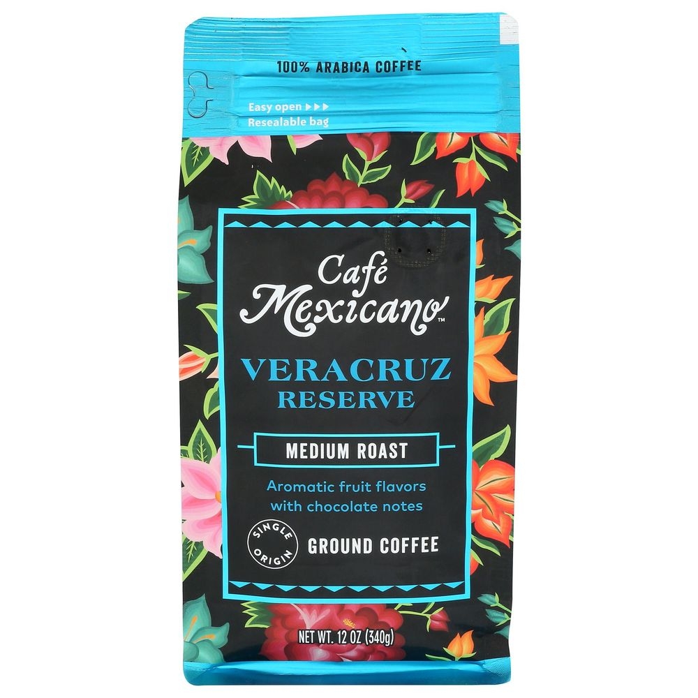 Cafe Mexicano Medium Roast Veracruz Reserve Ground Coffee, 12 Ounce -- 6 per case