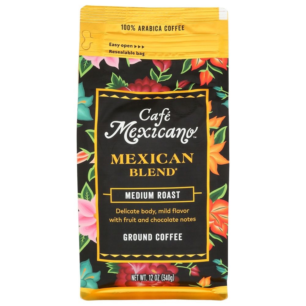 Cafe Mexicano Medium Roast Mexican Blend Ground Coffee, 12 Ounce -- 6 per case