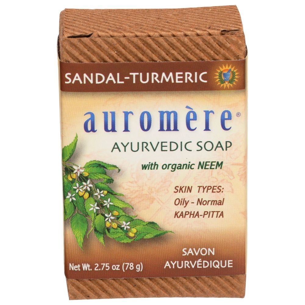 Auromere Sandal Turmeric Ayurvedic Soap, 2.75 Ounce -- 3 per case