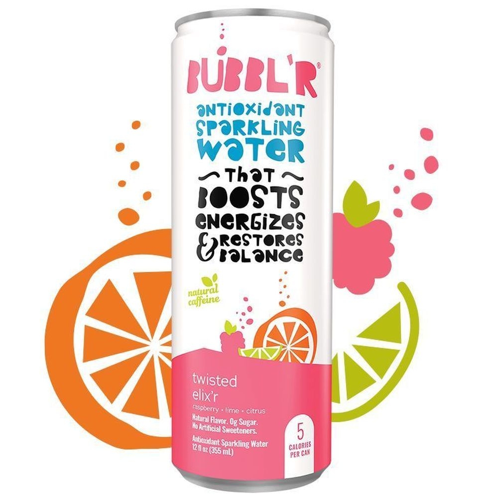 BUBBLR Twisted Elixr Antioxidant Sparkling Water, 12 Fluid Ounce -- 12 per case