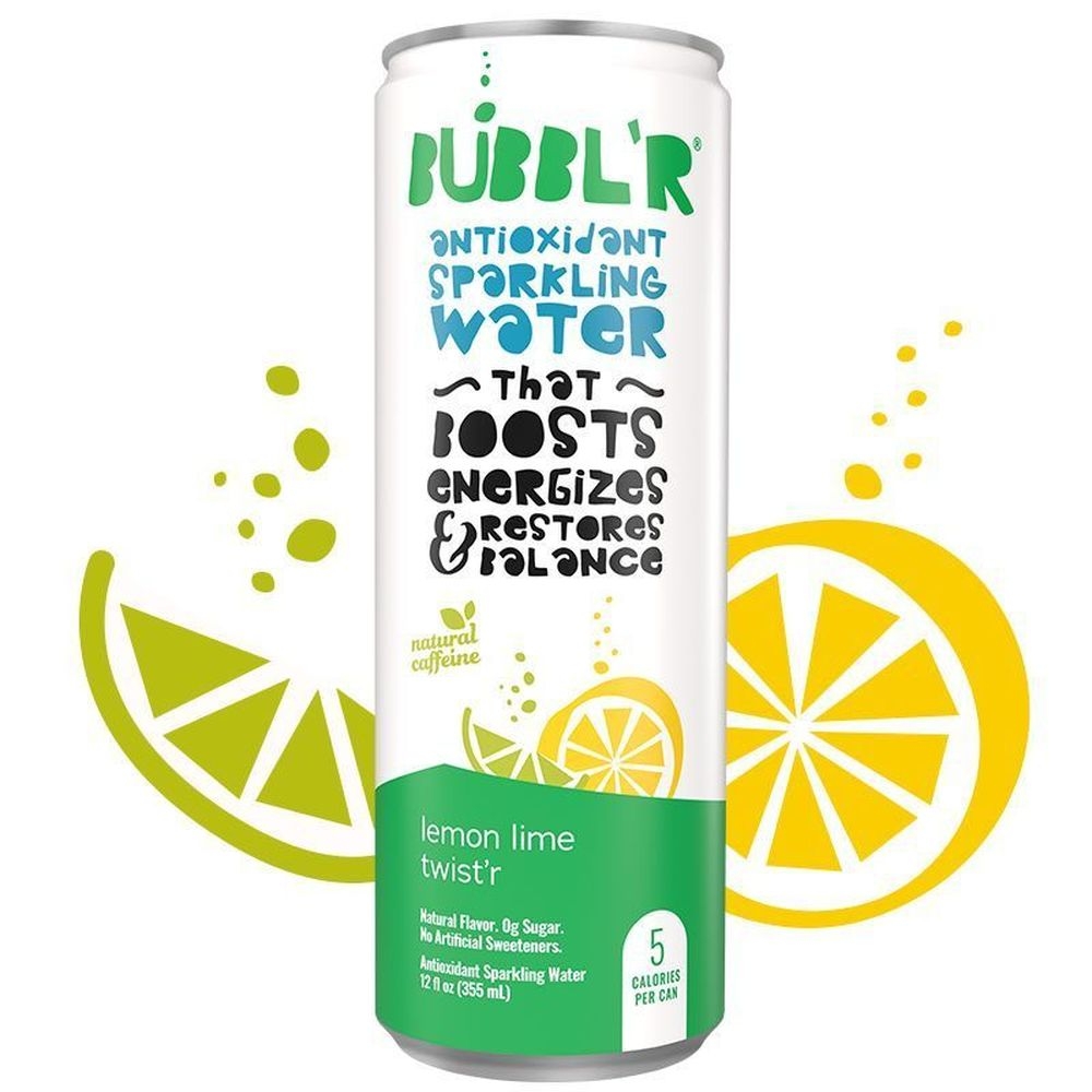 BUBBLR Lemon Lime Twistr Antioxidant Sparkling Water, 12 Fluid Ounce -- 12 per case