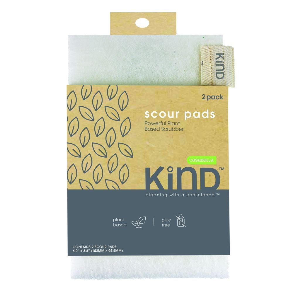 Casabella Kind Plant Based Scour Pad, 2 count -- 12 per case