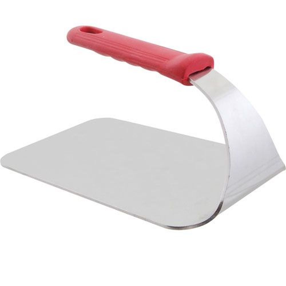 Vollrath 50661 Stainless Steel Flat Bottom Steak Weight with Red Silicone Handle, 1 3/5 Pound