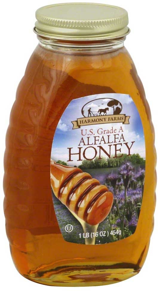 Harmony Farms Alfalfa Honey, 16 Ounce -- 6 per case