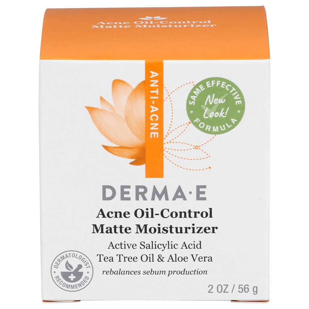 Derma E Creme Acne Oil Control Matte Moisturizer, 2 Ounce
