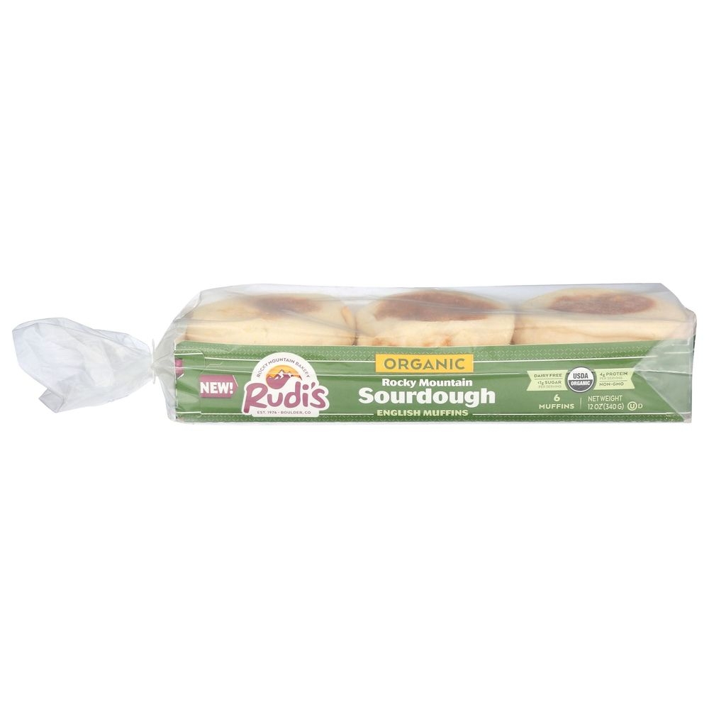 Rudis Rocky Mountain Bakery Organic Sourdough English Muffins, 12 Ounce -- 8 per case
