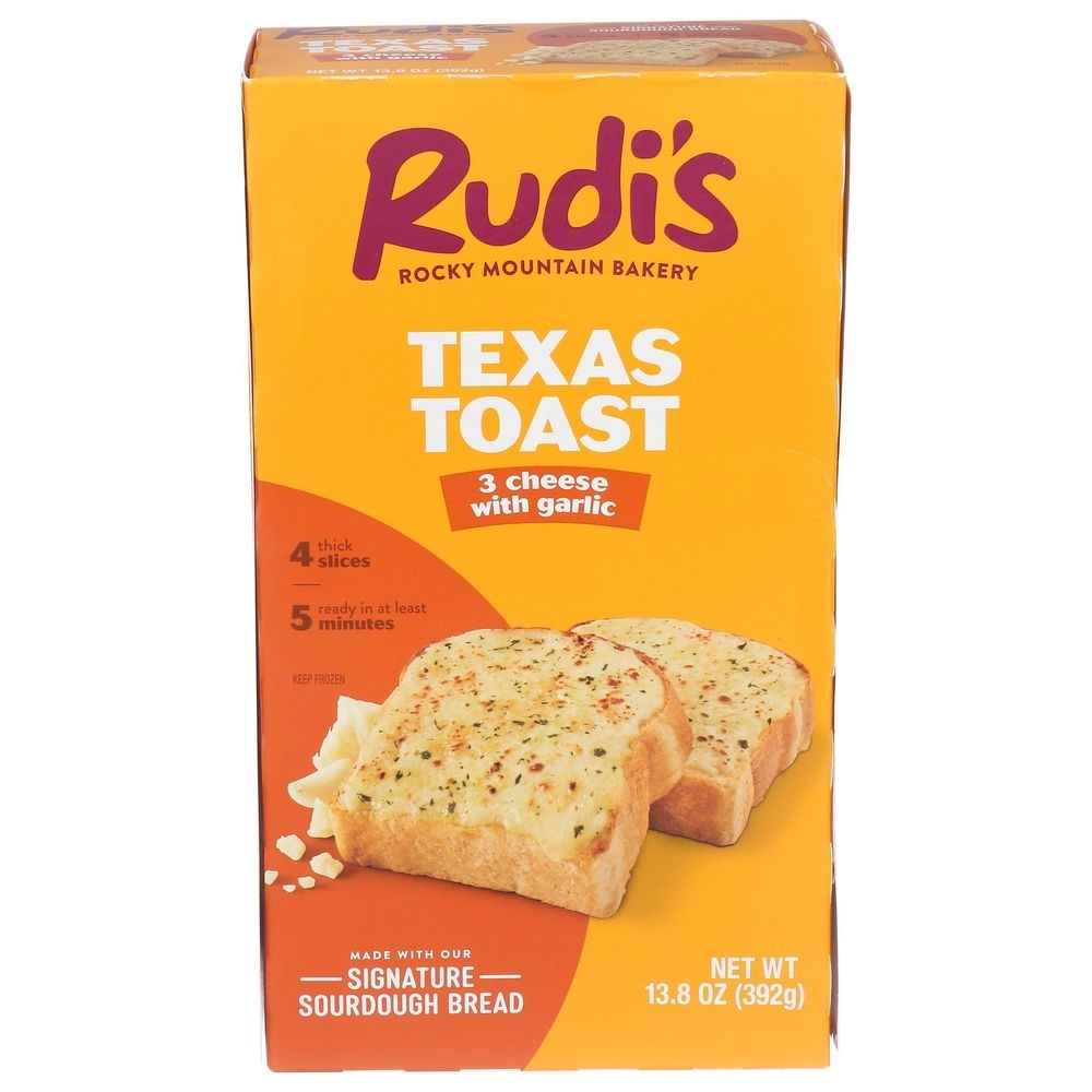 Rudis Rocky Mountain Bakery 3 Cheese with Garlic Texas Toast, 13.8 Ounce -- 6 per case