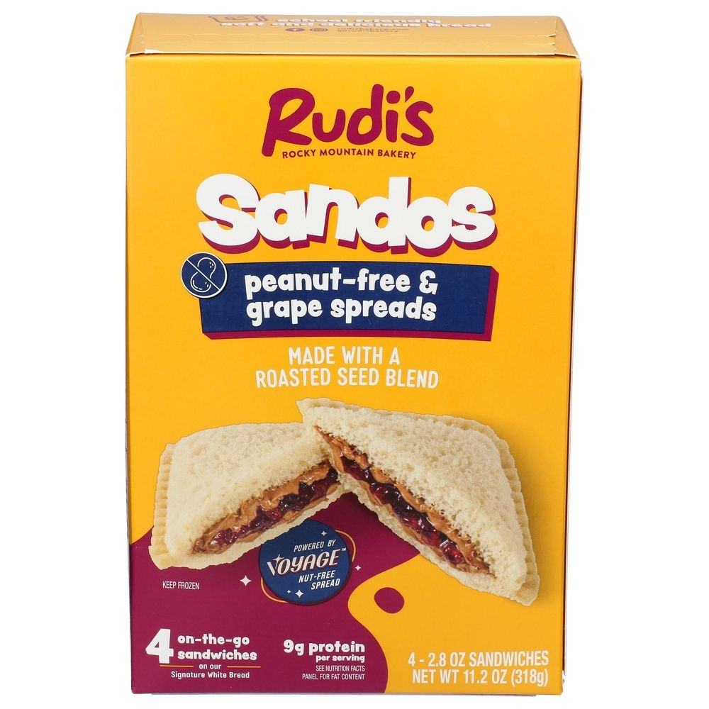 Rudis Rocky Mountain Bakery Sandos Peanut-Free and Strawberry Spread, 2.8 Ounce -- 32 per case