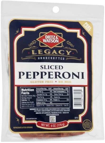 Dietz and Watson Sliced Pepperoni, 6 Ounce -- 12 per case
