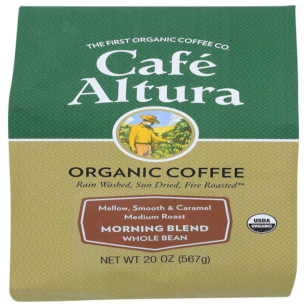 Cafe Altura Organic Morning Blend Whole Bean Coffee, 1.25 Pound -- 6 per case