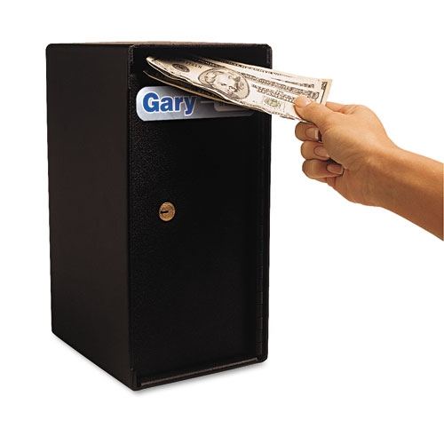 FireKing Black Theft Resistant Compact Cash Trim Safe, 6 Width x 7 Depth x 12 inch Height