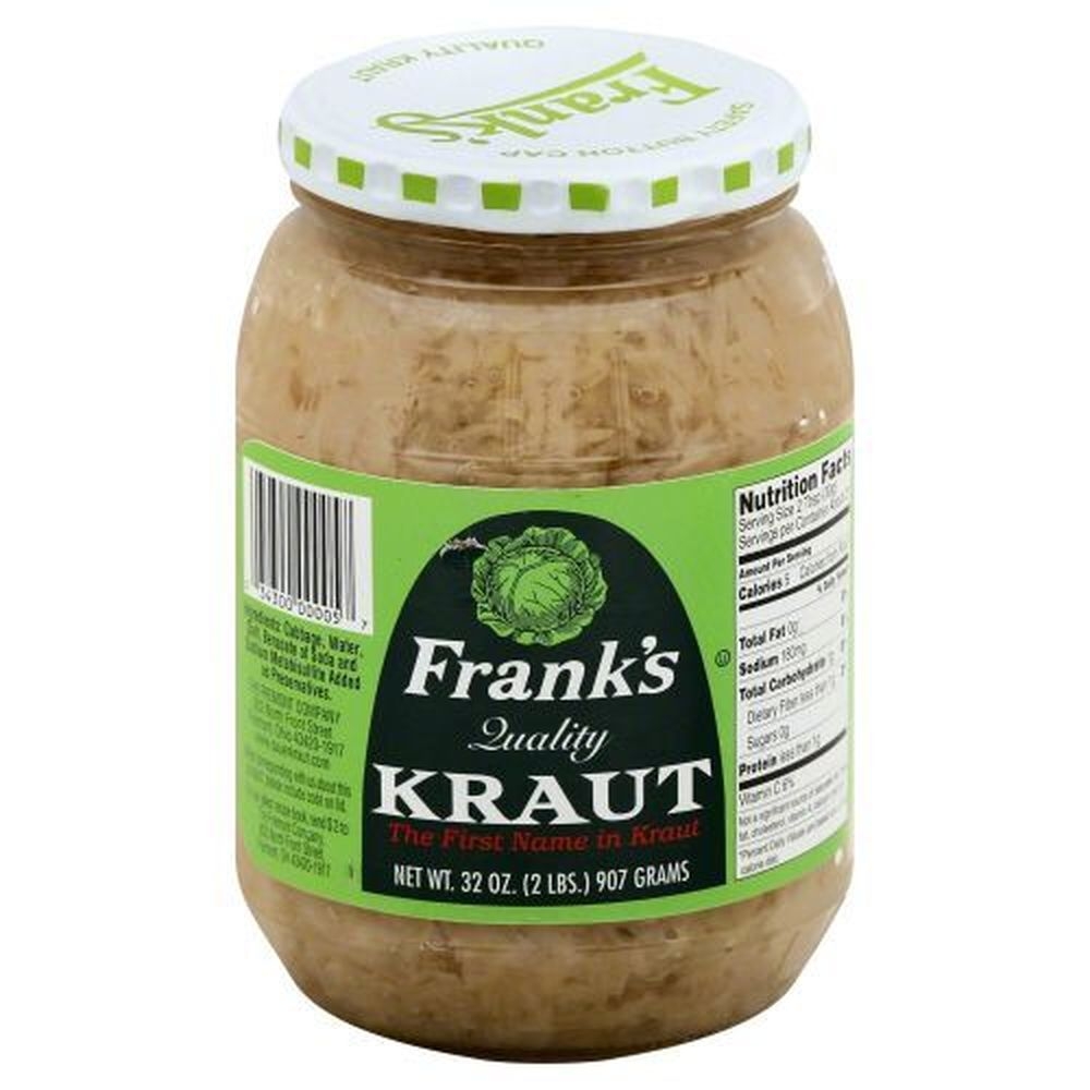 Franks Shredded Kraut, 32 Ounce Glass Bottle -- 12 per case