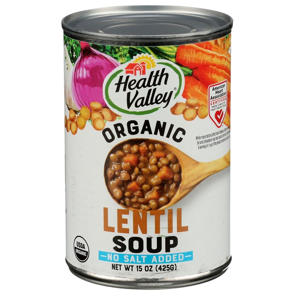 Health Valley Organic Lentil Soup, 15 Ounce -- 12 per case