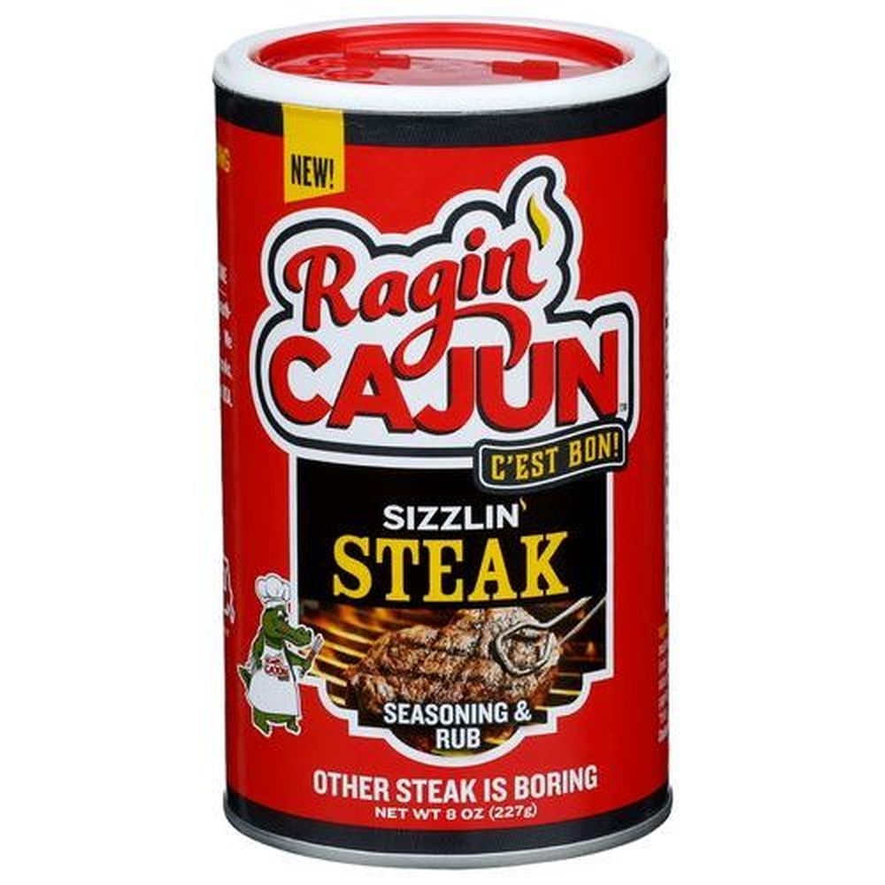 Ragin Cajun Sizzlin Steak Seasoning and Rub, 8 Ounce -- 6 per case