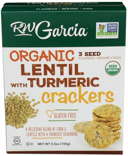 RW Garcia Organic Lentil with Turmeric Cracker, 5.5 Ounce -- 6 per case