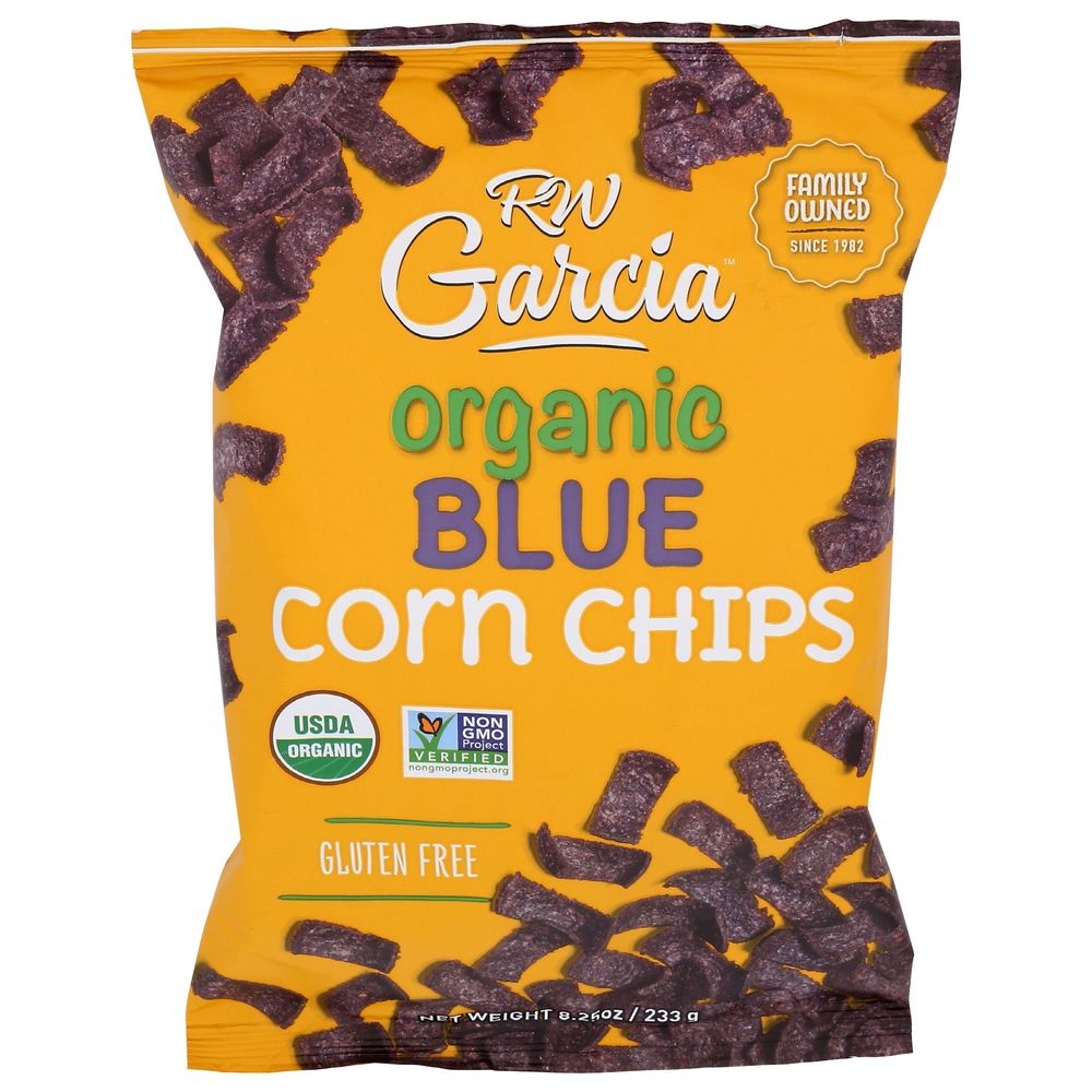 RW Garcia Organic Blue Corn Chips, 8.25 Ounce -- 12 per case
