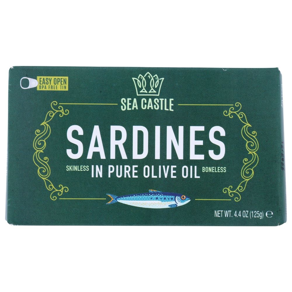 Sea Castle Skinless and Boneless Sardines in Pure Olive Oil, 4.4 Ounce -- 12 per case