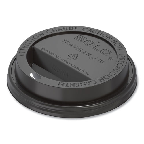 Solo Black Traveler Cappuccino Style Dome Lid fits 10 Ounce Cup -- 1000 per case