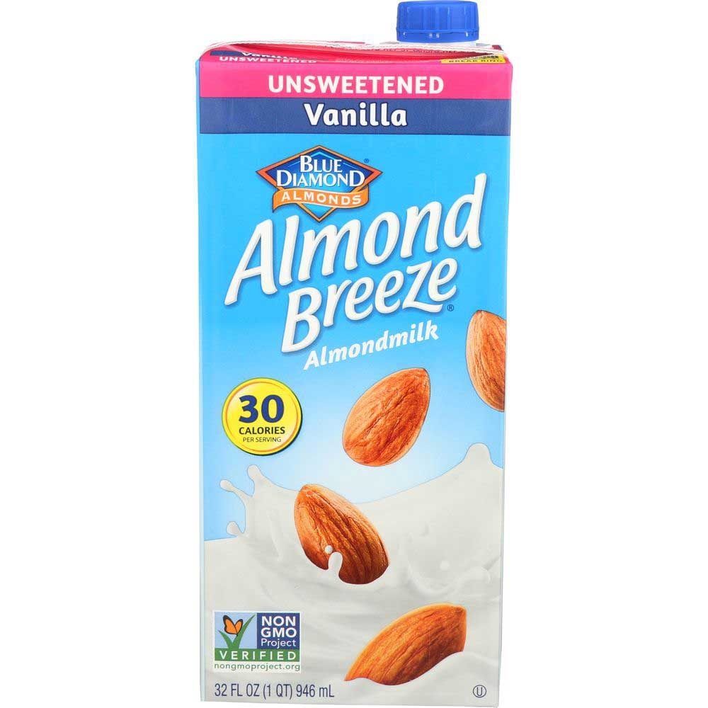 Almond Breeze Unsweetened Vanilla Almond Milk, 32 Ounce -- 12 per case.