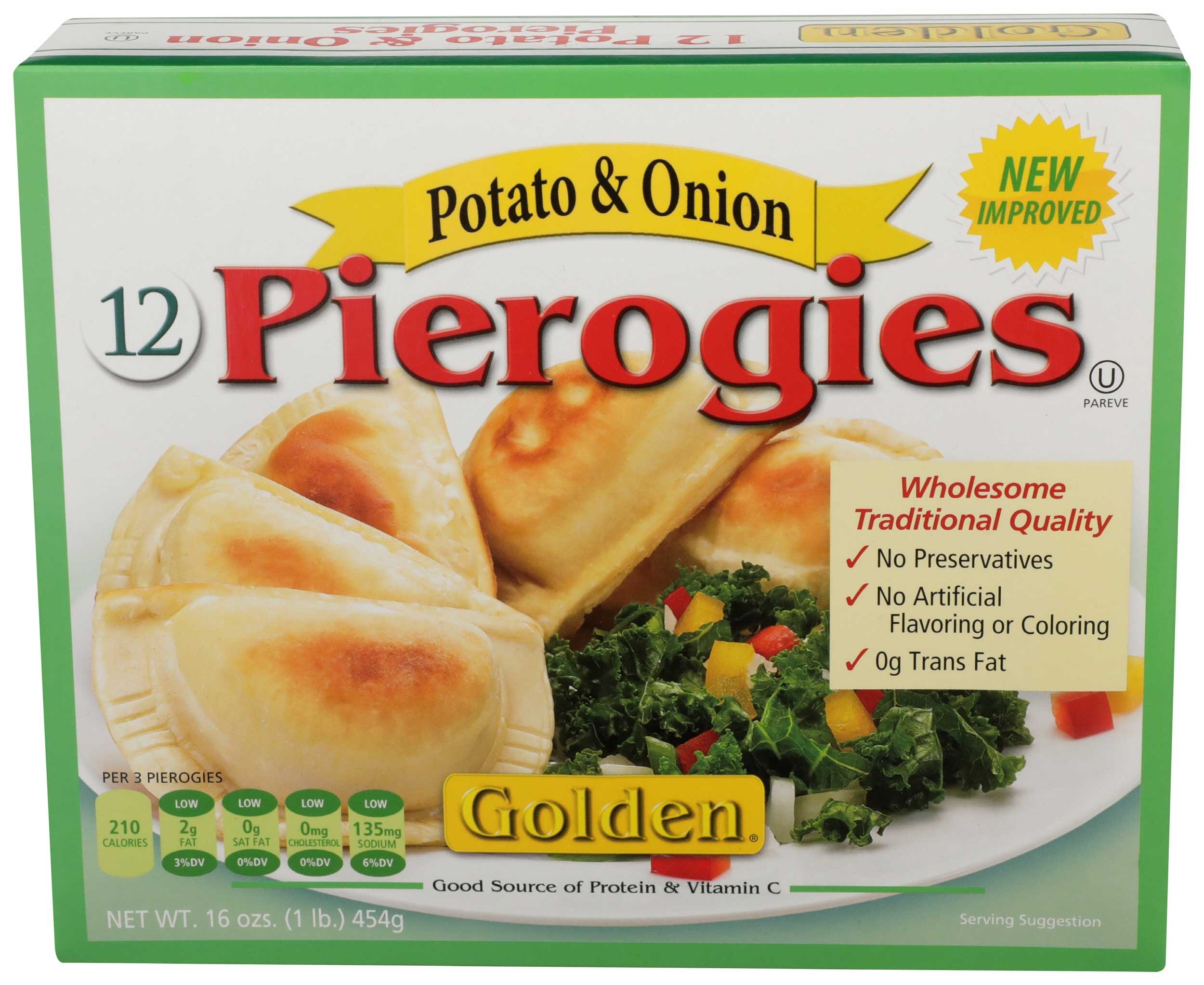 Golden Potato and Onion Pierogies, 16 Ounce -- 12 per case