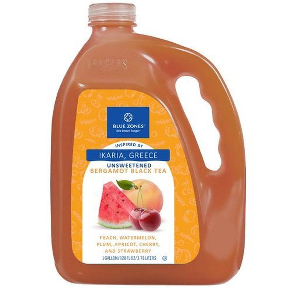 Blue Zones Unsweetened Bergamot Black Tea, 128 Fluid Ounce -- 4 per case