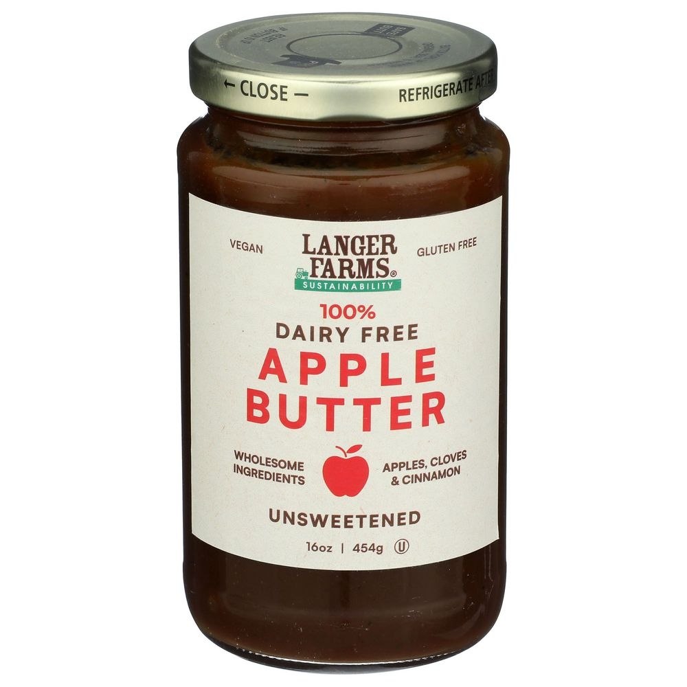 Langer Farms Unsweetened Apple Butter, 16 Ounce -- 12 per case