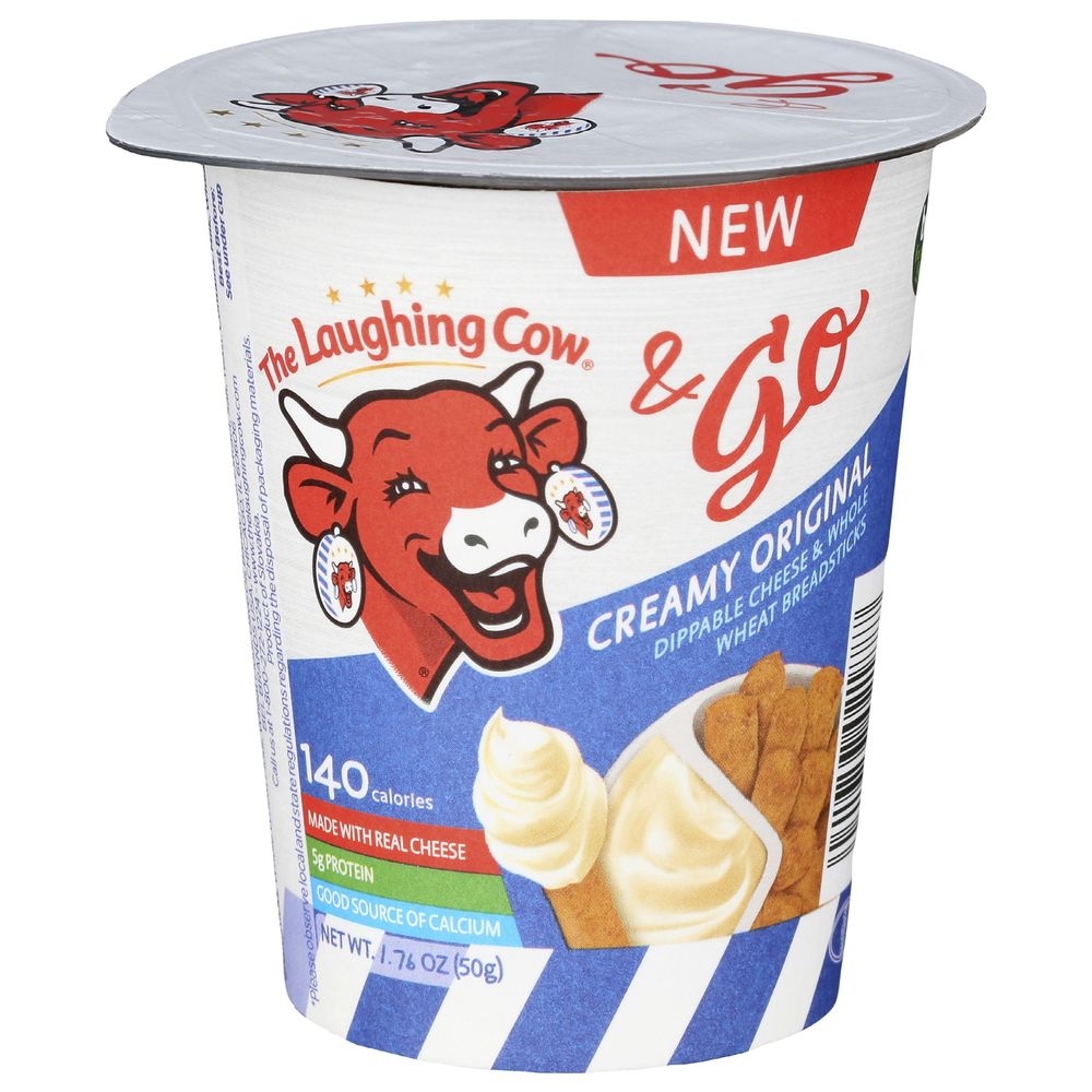 Laughing Cow Creamy Original Dippable Cheese and Whole Wheat Breadsticks, 1.8 Ounce -- 8 per case