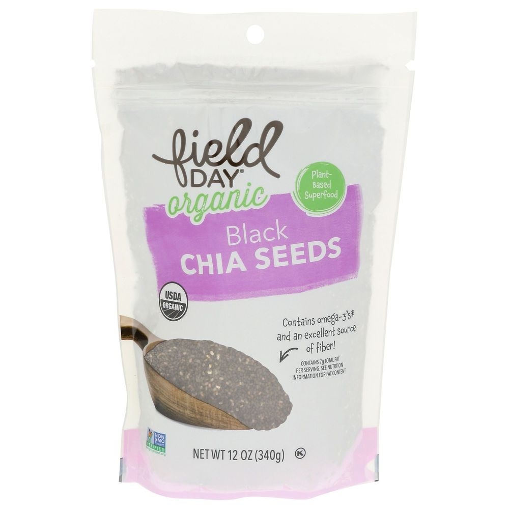 Field Day Organic Black Chia Seeds, 12 Ounce -- 8 per case
