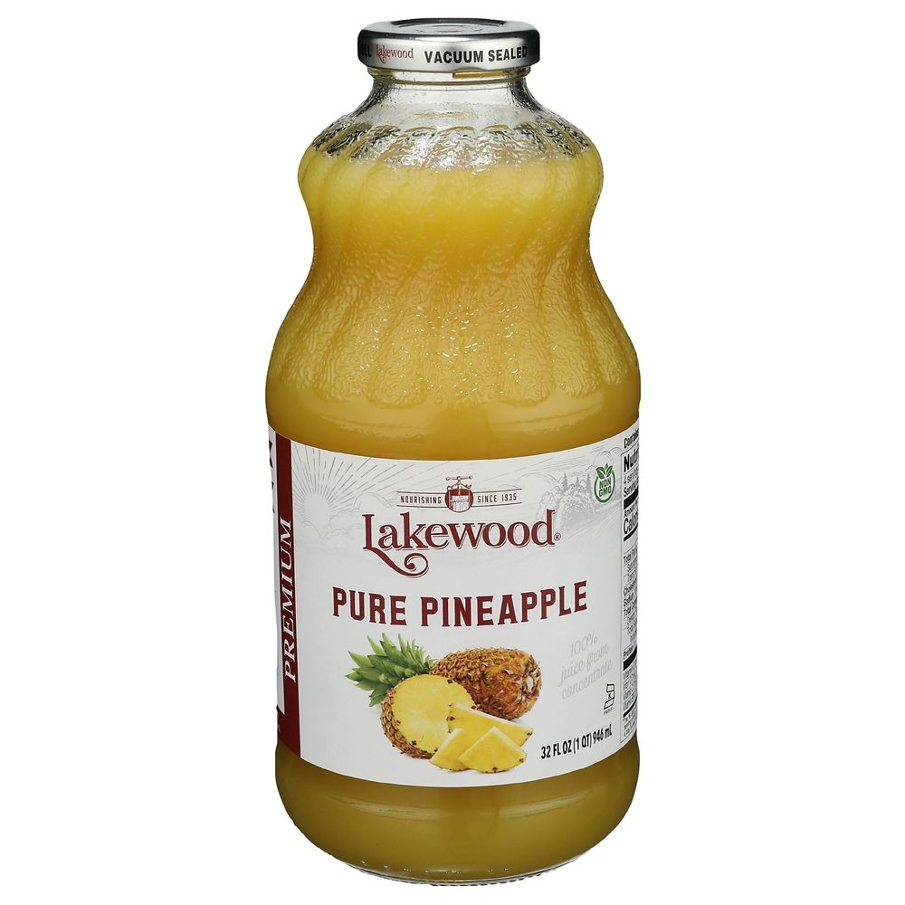 Lakewood Premium Pure Pineapple Juice, 32 Fluid Ounce -- 6 per case
