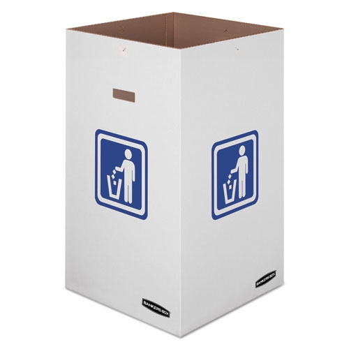 Bankers Box White Corrugated Paper Waste and Recycling Bin, 42 Gallon Container -- 10 per case