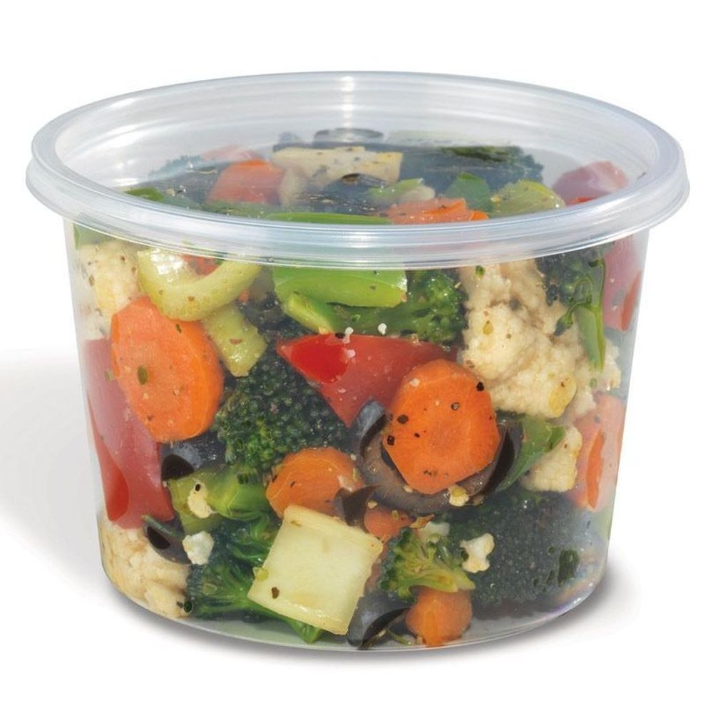Placon Clear Polypro Round Deli Container, 16 Ounce Capacity -- 500 per case.