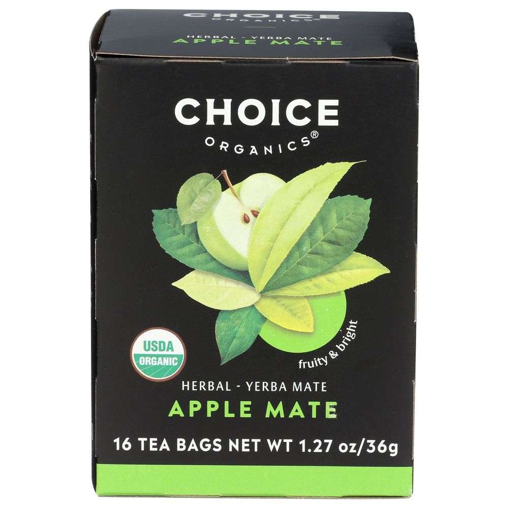 Choice Organic Apple Mate Herbal Tea, 16 tea bags -- 6 per case