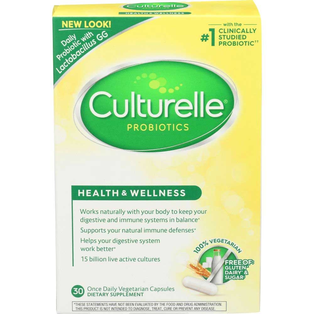 Culturelle Health and Wellness Probiotic Vegetarian Capsule with Lactobacillus - 30 count per pack