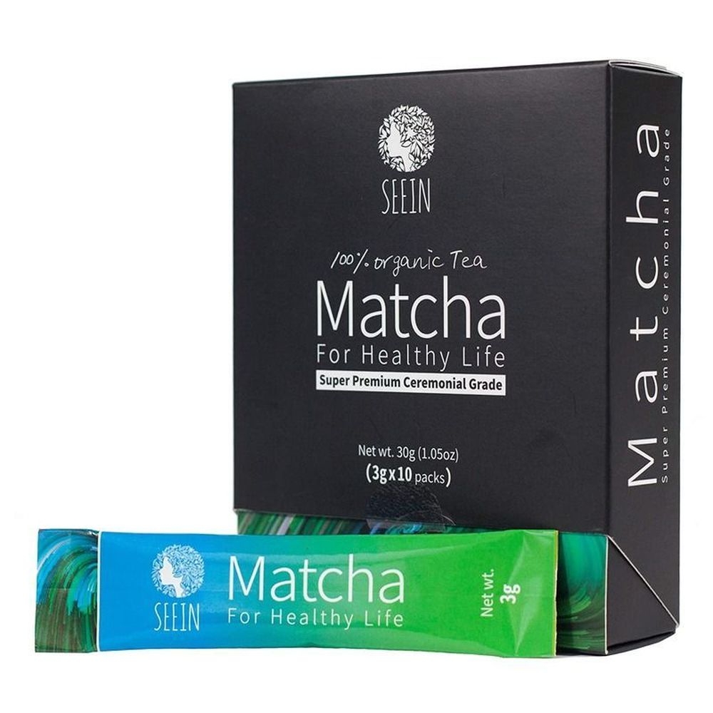 Seein Premium Organic Matcha Tea in Single Serving Sticks, 30 Gram -- 10 per case