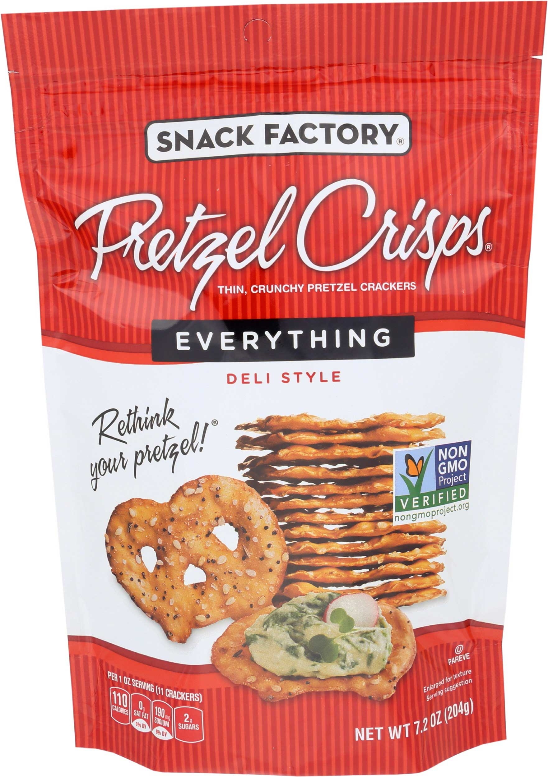 Snack Factory Everything Pretzel Crisps, 7.2 Ounce -- 12 per case