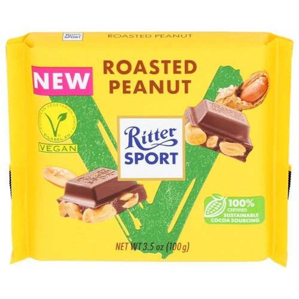 Ritter Sport Vegan Roasted Peanut Chocolate Bar, 3.5 Ounce -- 11 per case
