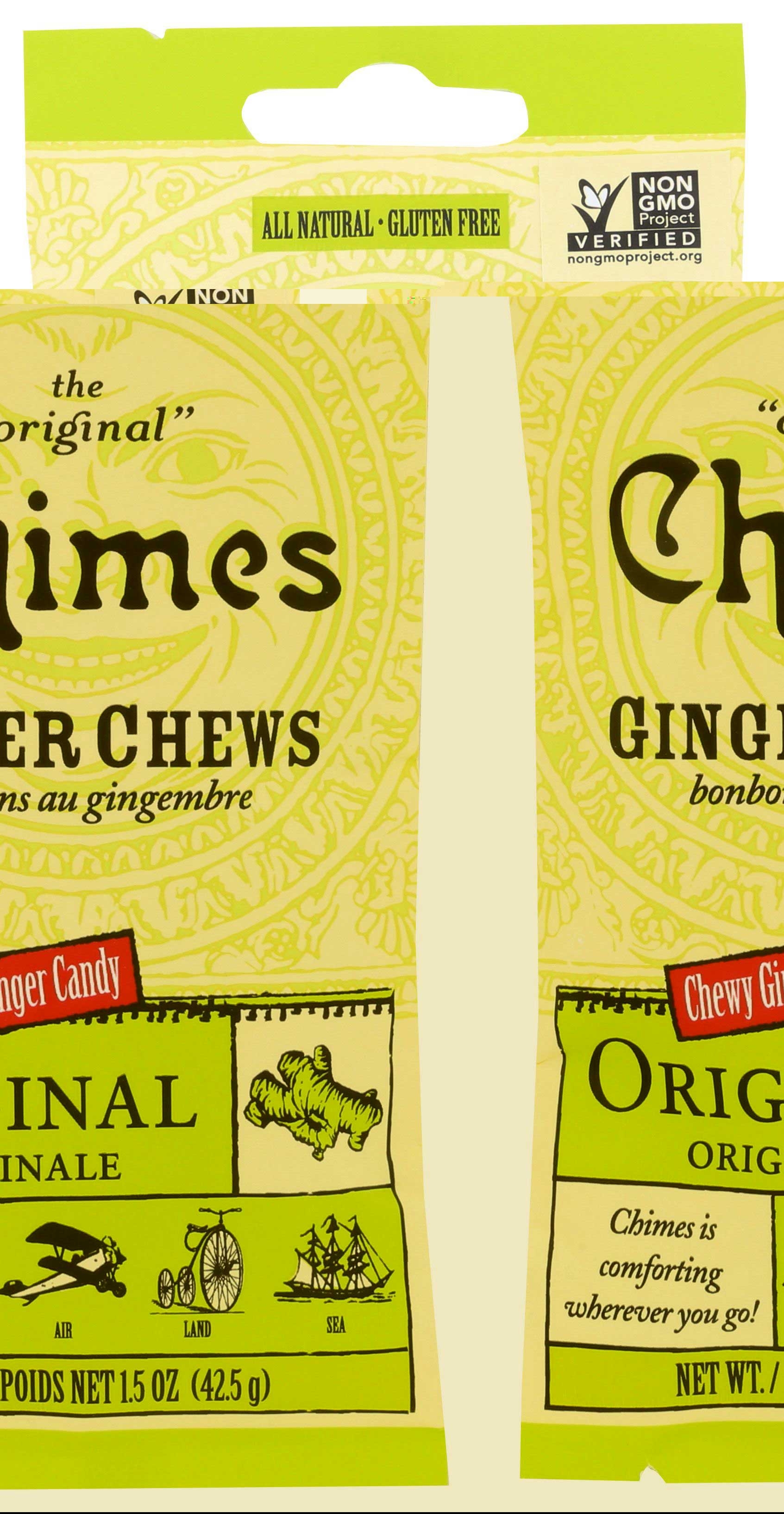 Chimes Original Ginger Chews Candy, 1.5 Ounce Bag -- 12 per case
