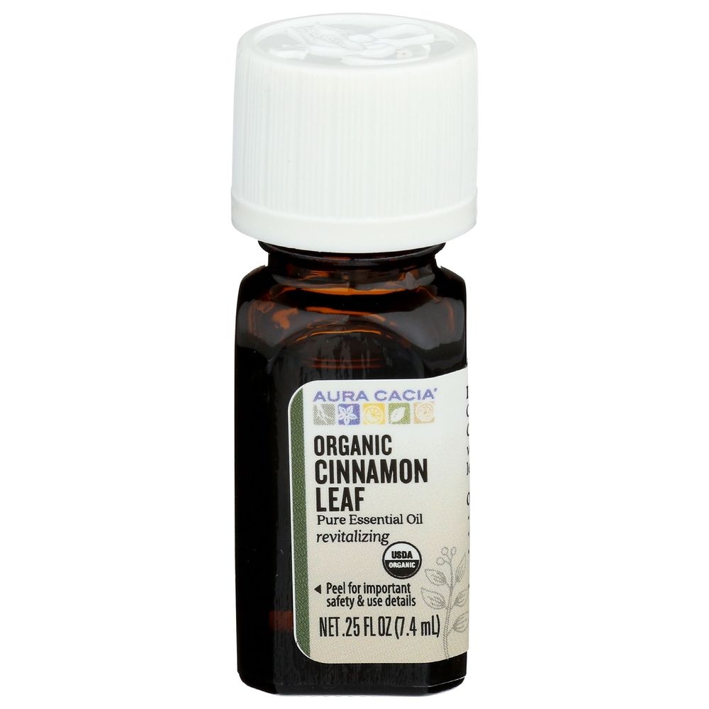 Aura Cacia Organic Cinnamon Leaf Essential Oil, 0.25 Ounce