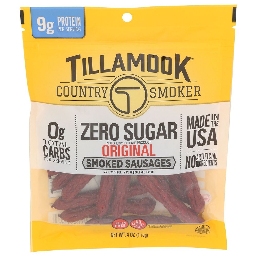 Tillamook Country Smoker Zero Sugar Original smoked Sausage, 4 Ounce -- 12 per case
