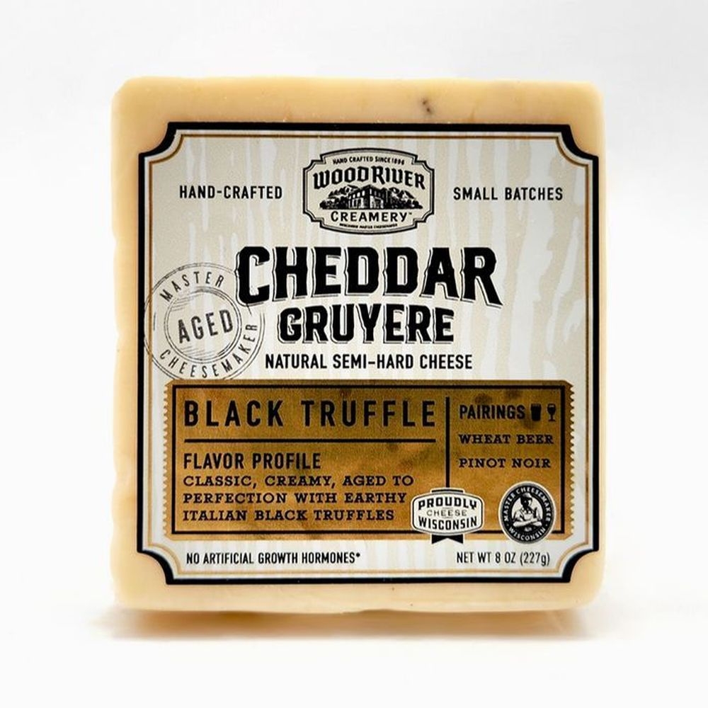 Burnett Dairy Black Truffle Cheddar Cheese, 8 Ounce -- 12 per case
