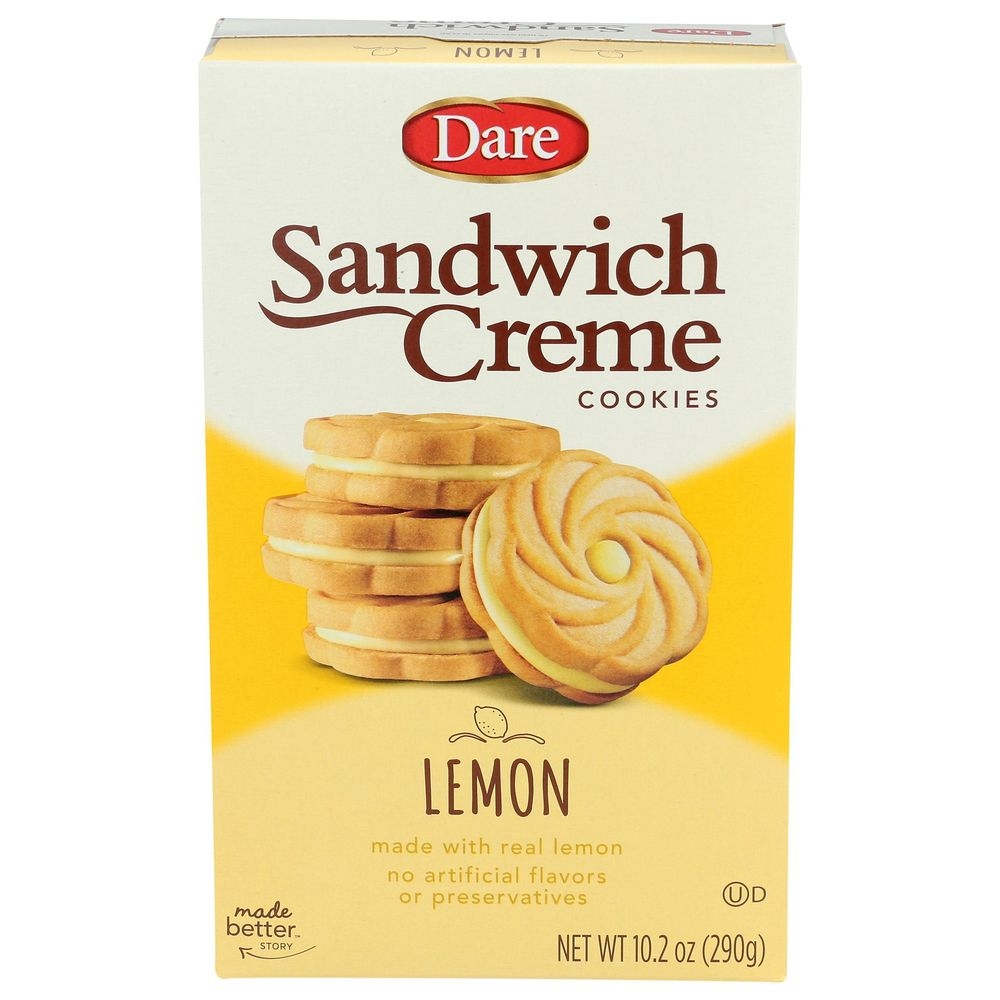 Dare Lemon Crème Sandwich Cookies, 10.2 Ounce -- 12 per case