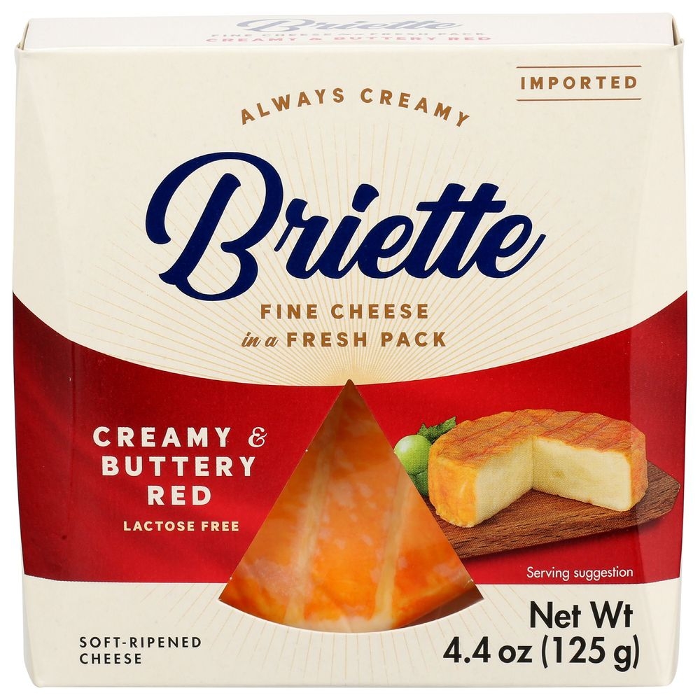 Briette Creamy Buttery Red Brie Cheese, 4.4 Ounce -- 10 per case
