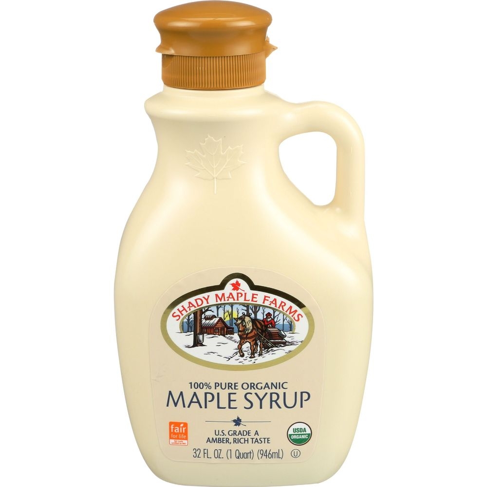 Shady Maple Farms Organic Amber Rich Taste Maple Syrup, 32 Ounce -- 6 per case