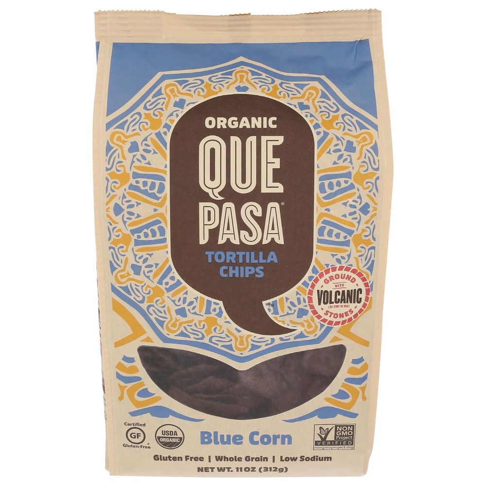 Que Pasa Organic Blue Corn Tortilla Chips, 11 Ounce -- 6 per case