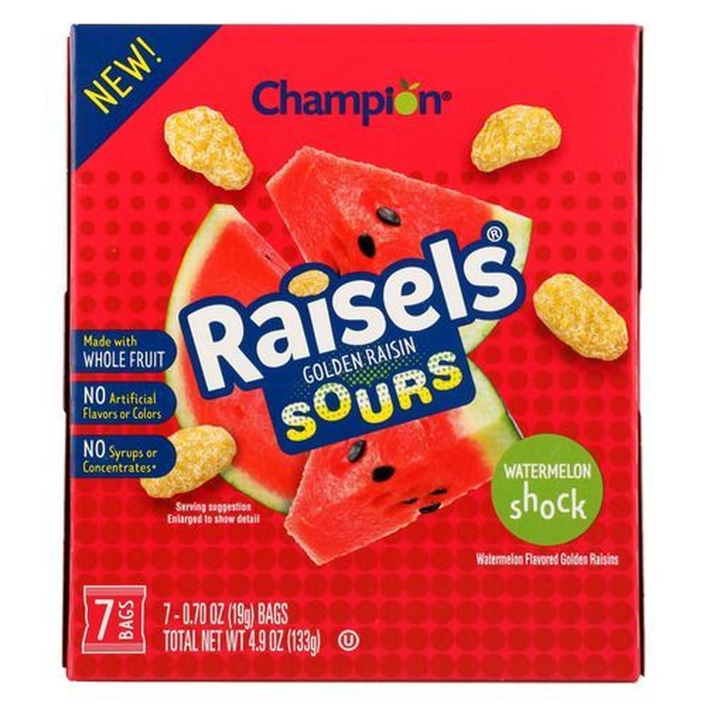 Raisels Watermelon Shock Golden Sour Raisins, 4.9 Ounce -- 8 per case
