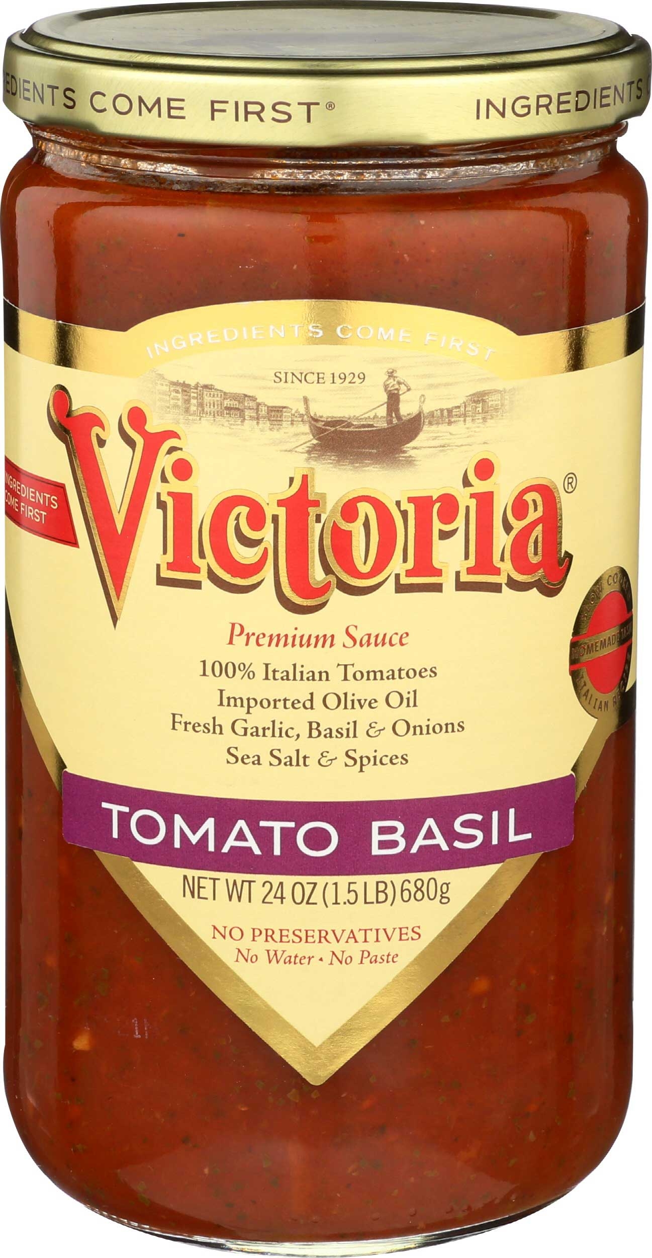 Victoria Tomato Basil Pasta Sauce, 24 Ounce -- 6 per case