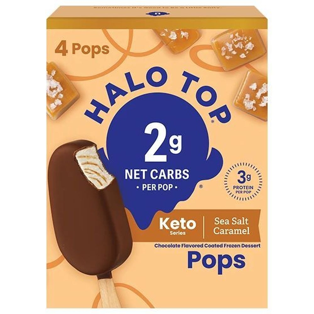 Halo Top 2.65 Ounce Sea Salt Caramel Keto Pops, 4 count -- 5 per case