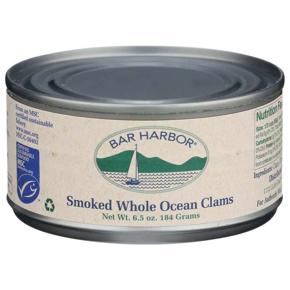 Bar Harbor Smoked Whole Ocean Clams, 6.5 Ounce -- 12 per case
